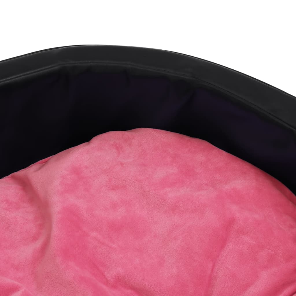 Hundebett Schwarz-Pink 90x79x20 cm Plüsch und Kunstleder