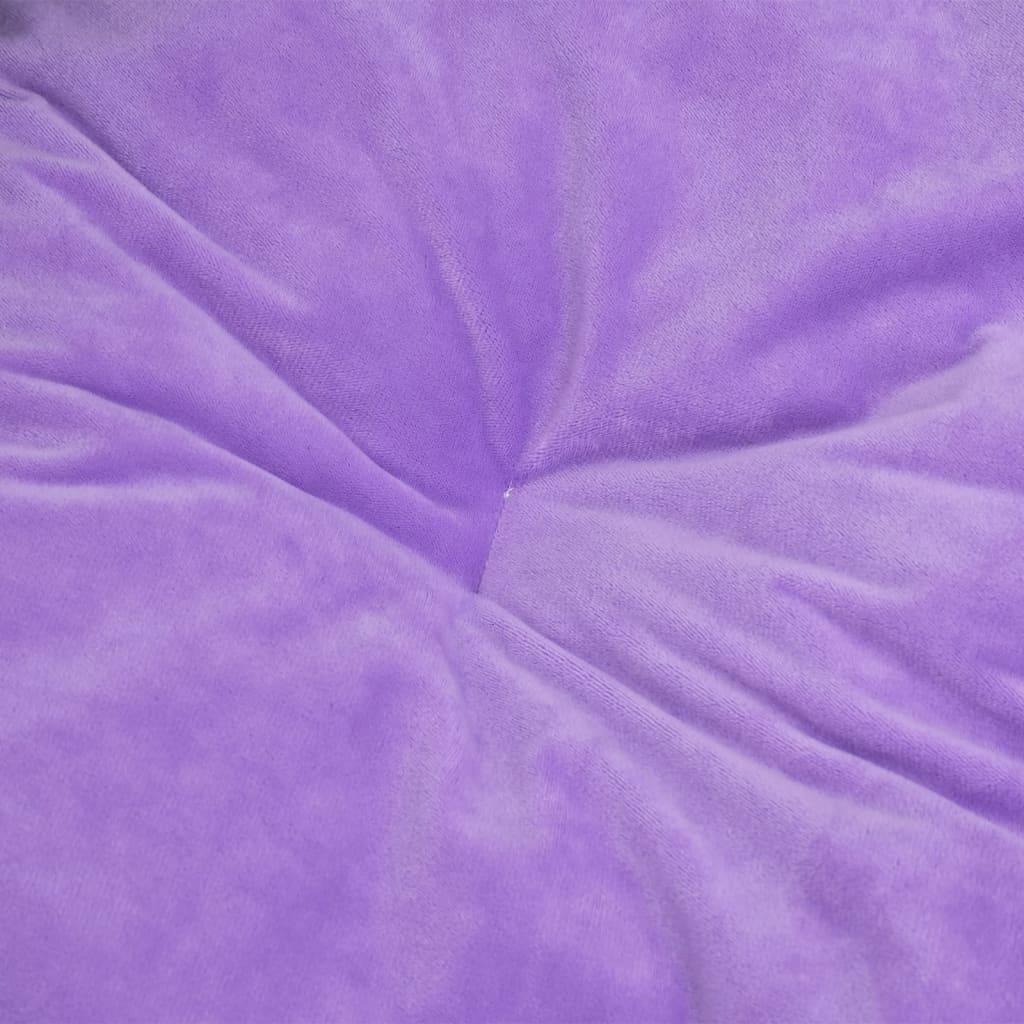 Hundebett Schwarz-Violett 99x89x21 cm Plüsch und Kunstleder