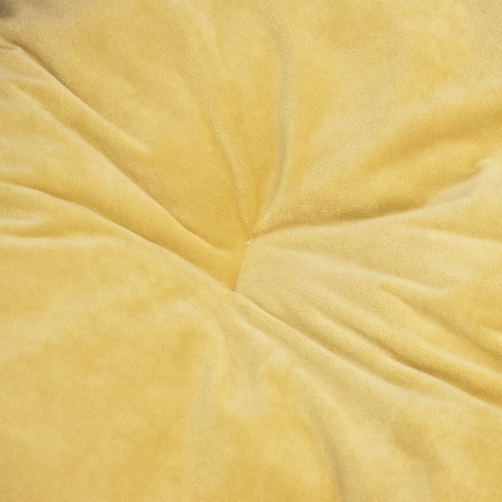 Hundebett Schwarz-Gelb 90x79x20 cm Plüsch und Kunstleder