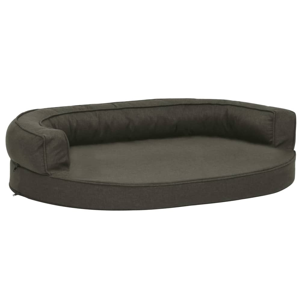 Hundematratze Ergonomisch 90x64 cm Leinenoptik Dunkelgrau