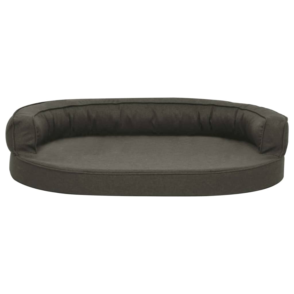 Hundematratze Ergonomisch 90x64 cm Leinenoptik Dunkelgrau