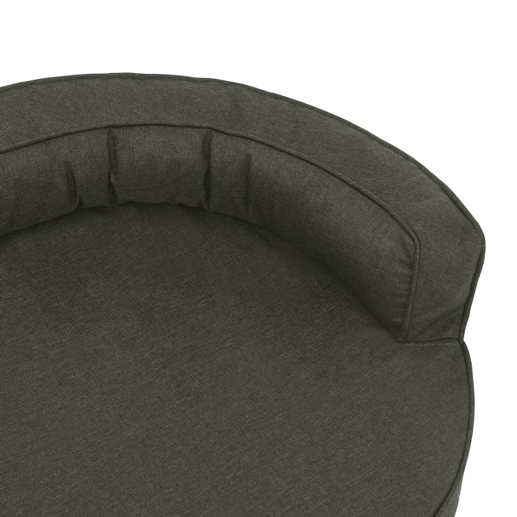 Hundematratze Ergonomisch 90x64 cm Leinenoptik Dunkelgrau