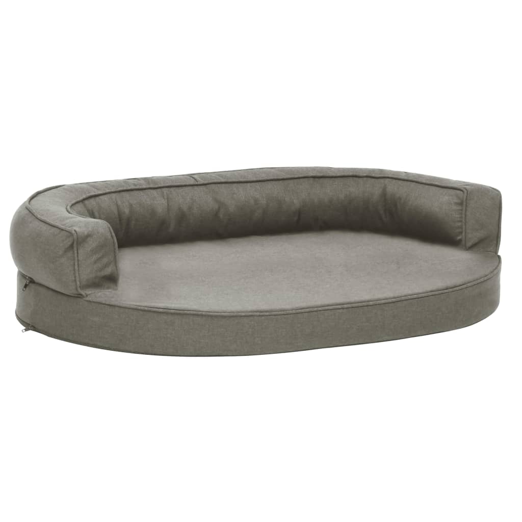 Hundematratze Ergonomisch 90x64 cm Leinenoptik Grau