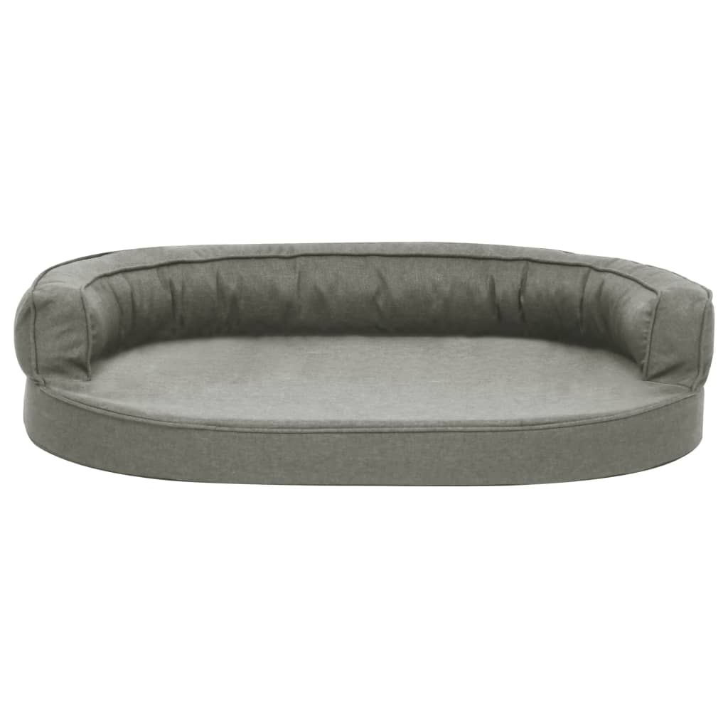 Hundematratze Ergonomisch 90x64 cm Leinenoptik Grau