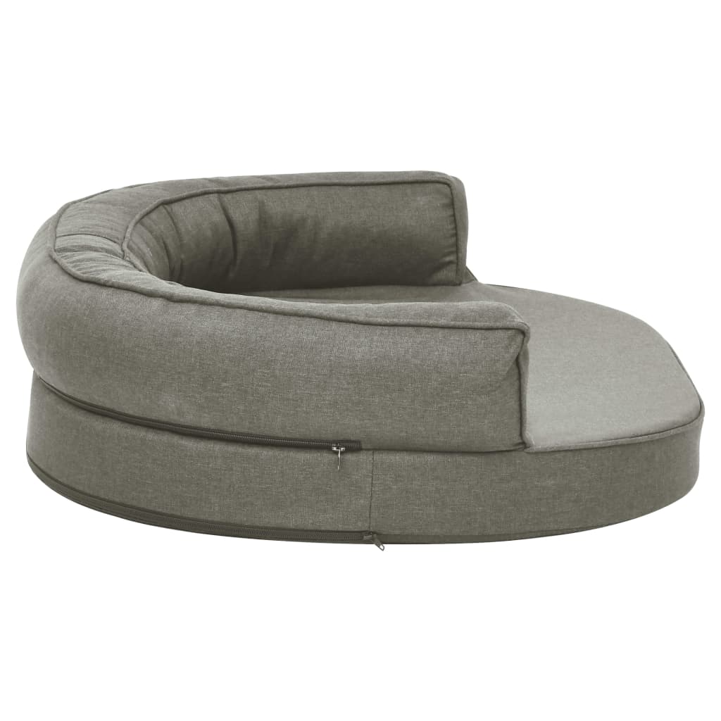 Hundematratze Ergonomisch 90x64 cm Leinenoptik Grau