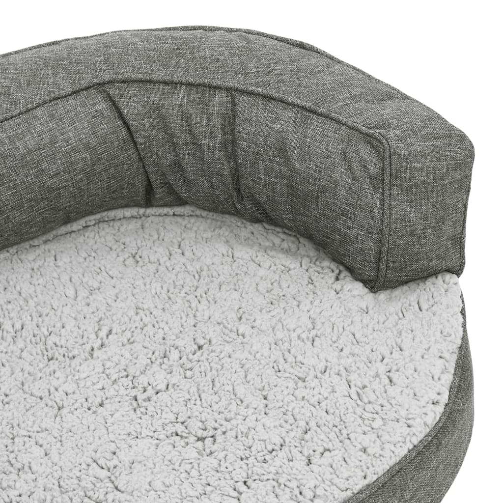 Hundematratze Ergonomisch 90x64cm Leinenoptik Fleece Grau