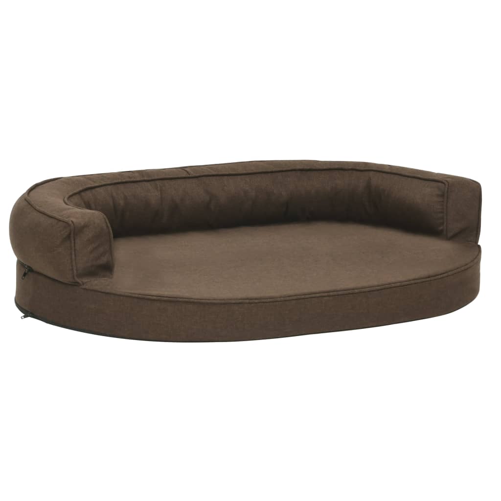 Hundematratze Ergonomisch 90x64 cm Leinenoptik Braun