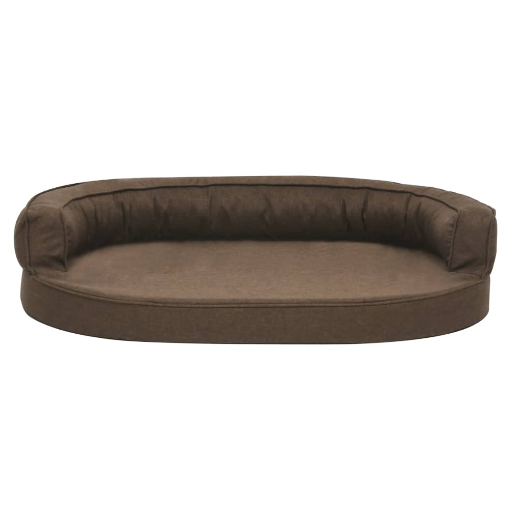 Hundematratze Ergonomisch 90x64 cm Leinenoptik Braun