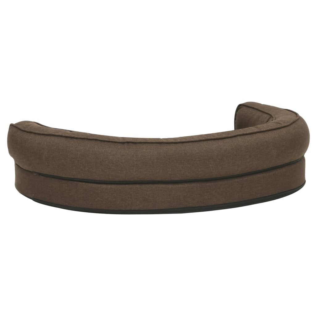Hundematratze Ergonomisch 90x64 cm Leinenoptik Braun