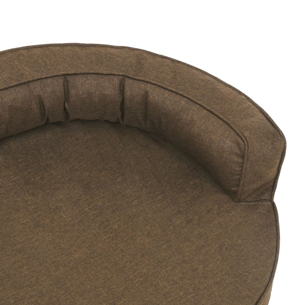 Hundematratze Ergonomisch 90x64 cm Leinenoptik Braun