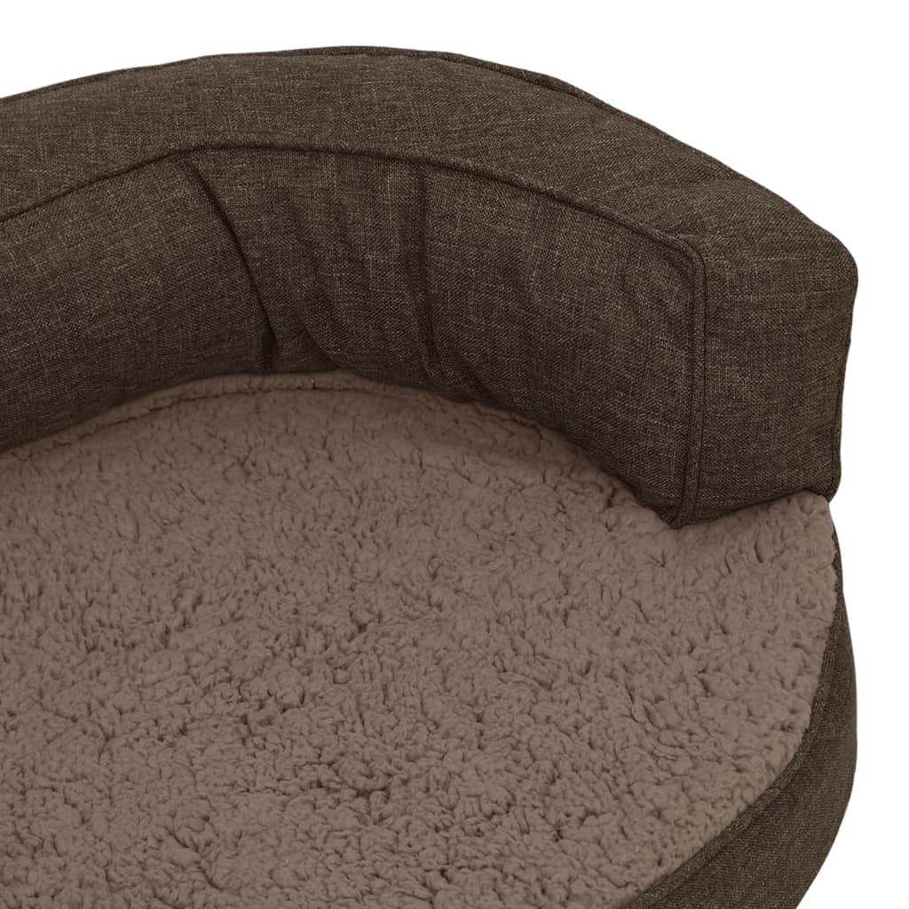 Hundematratze Ergonomisch 90x64 cm Leinenoptik Fleece Braun