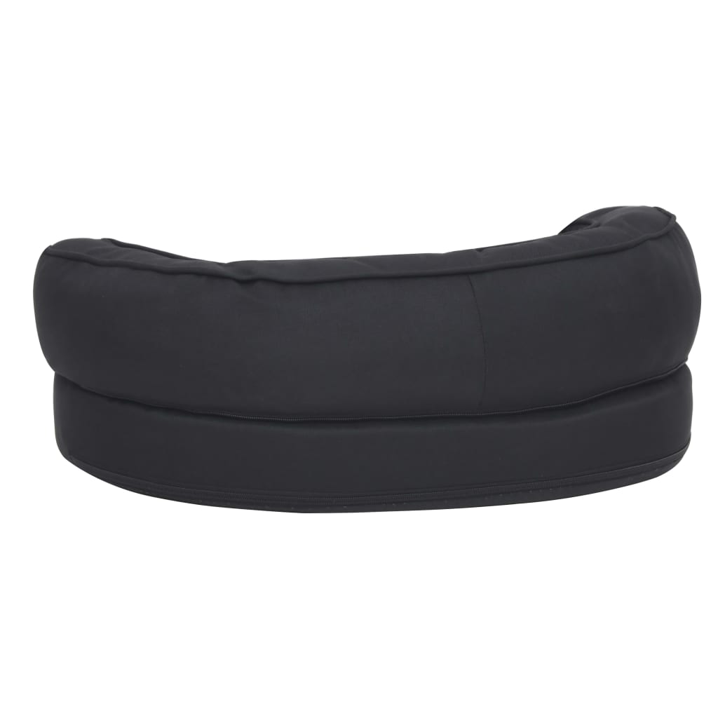 Hundematratze Ergonomisch 60x42 cm Leinenoptik Schwarz