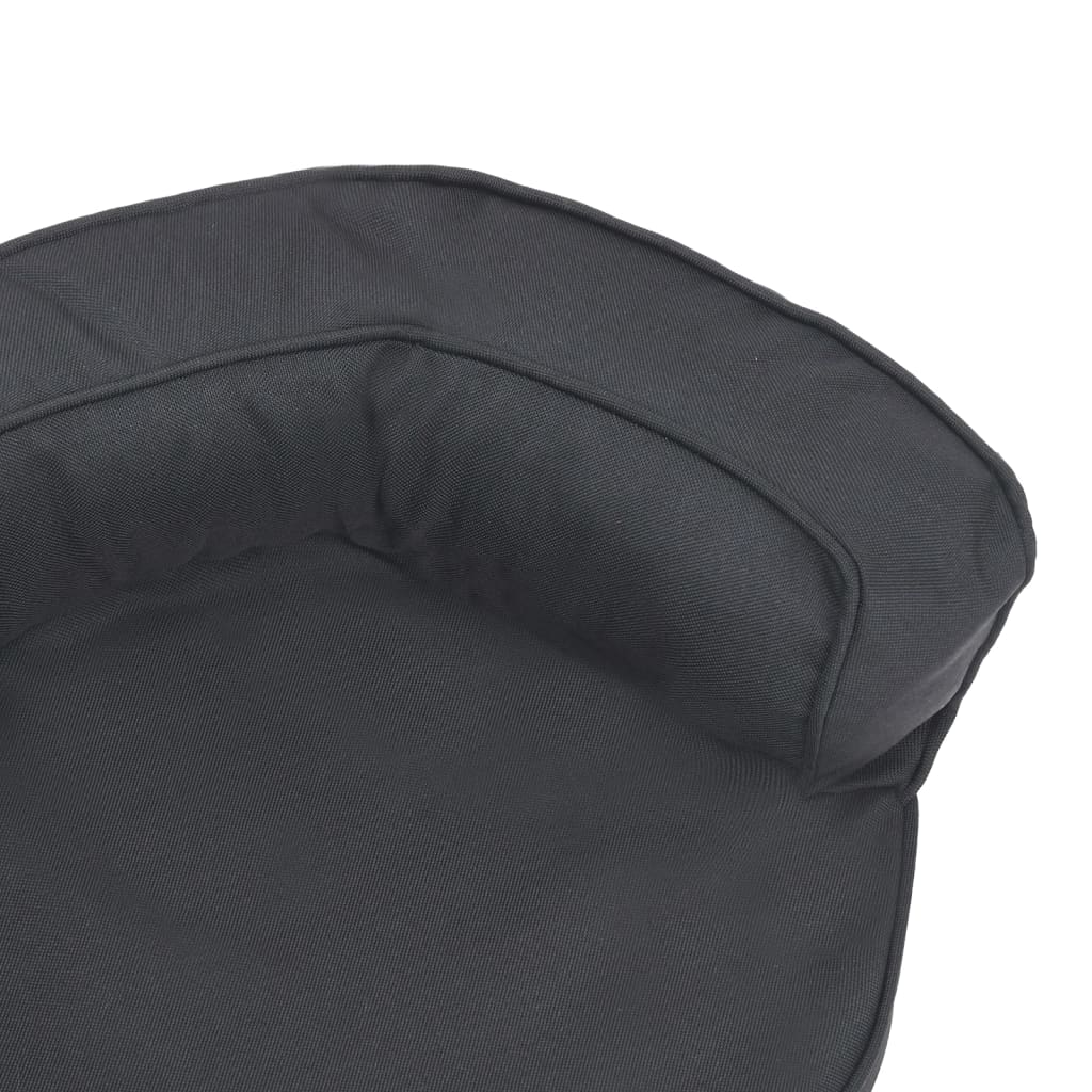 Hundematratze Ergonomisch 60x42 cm Leinenoptik Schwarz