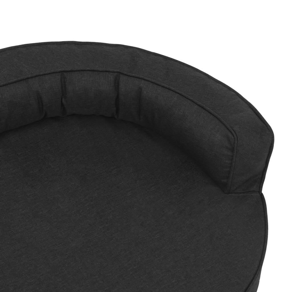 Hundematratze Ergonomisch 90x64 cm Leinenoptik Schwarz