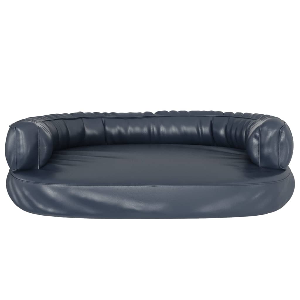 Hundebett Ergonomisch Schaumstoff Dunkelblau 88x65cm Kunstleder