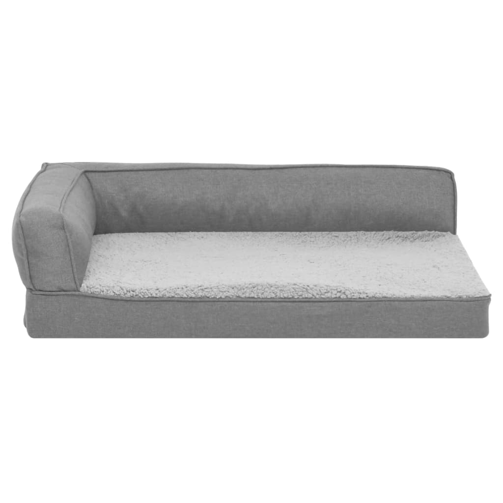 Hundematratze Ergonomisch 90x64 cm Leinenoptik Fleece Grau