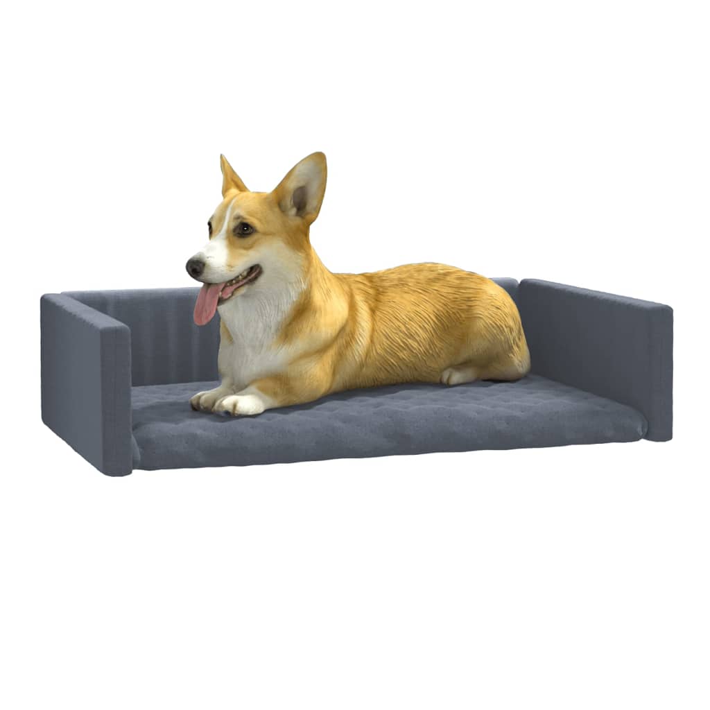 Kofferraum-Hundebett Grau 90x60 cm Leinenoptik