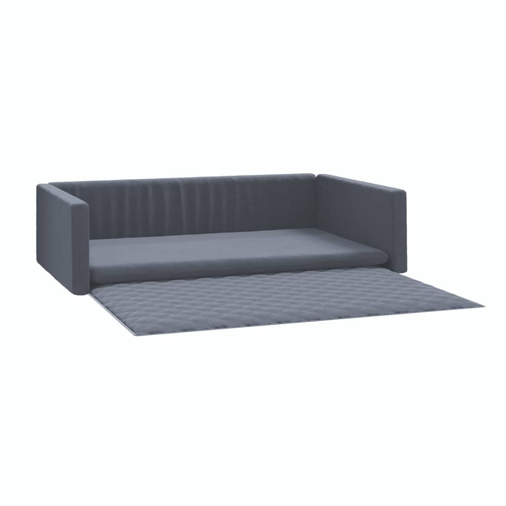 Kofferraum-Hundebett Grau 90x60 cm Leinenoptik