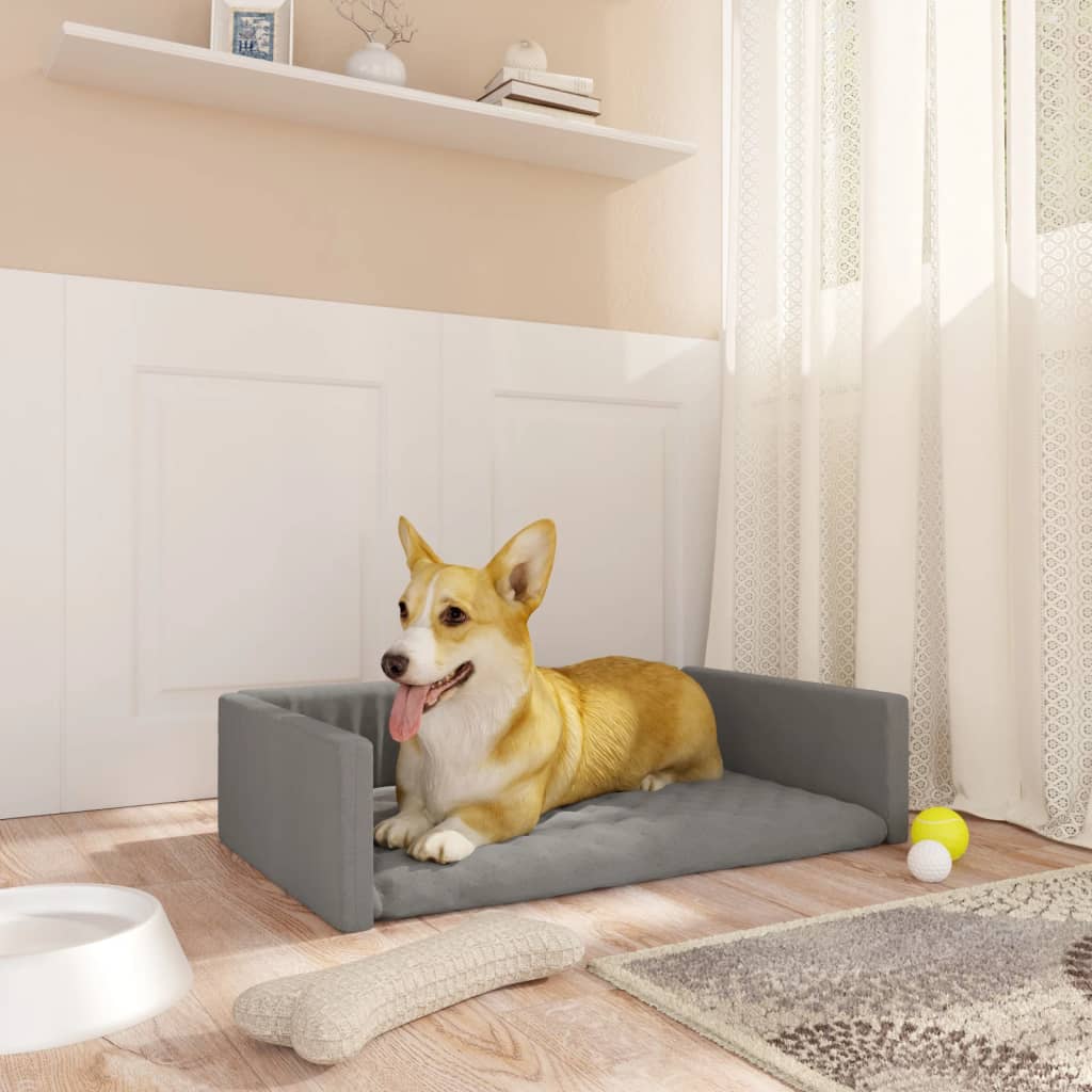 Kofferraum-Hundebett Hellgrau 70x45 cm Leinenoptik