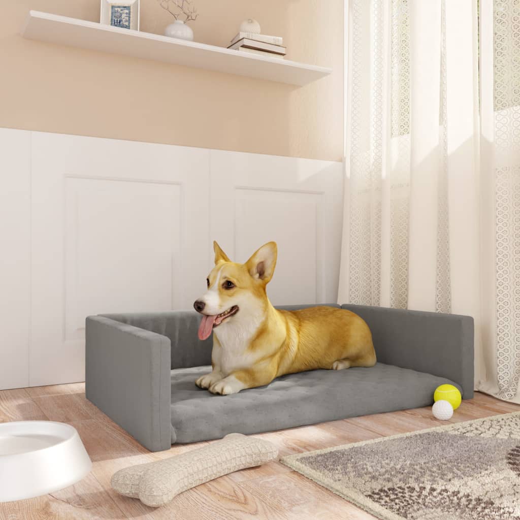 Kofferraum-Hundebett Hellgrau 90x60 cm Leinenoptik