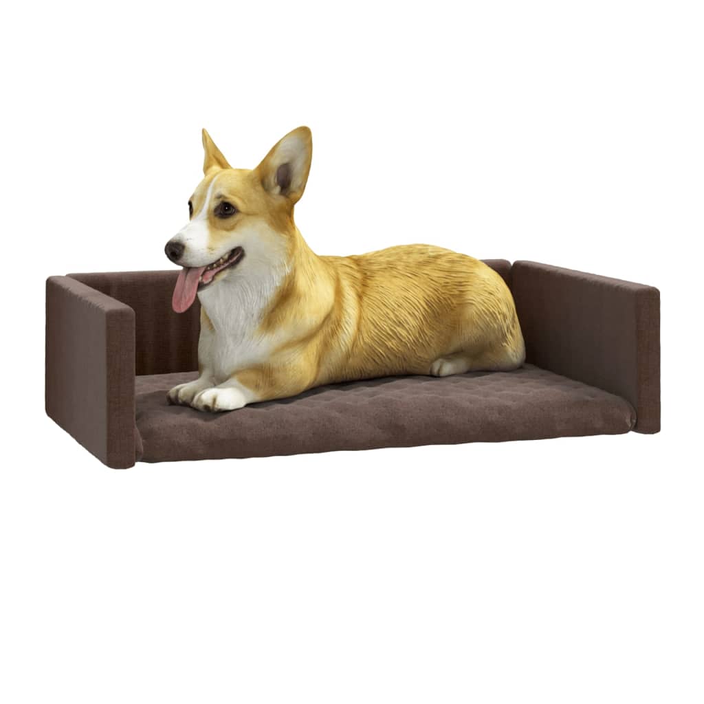 Kofferraum-Hundebett Braun 70x45 cm Leinenoptik