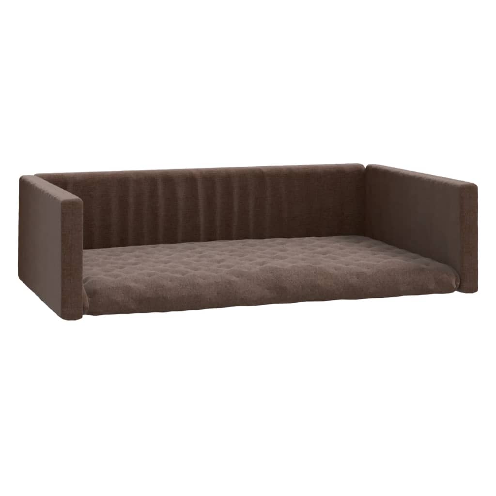 Kofferraum-Hundebett Braun 90x60 cm Leinenoptik