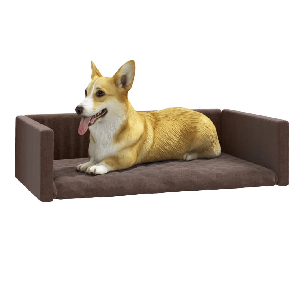 Kofferraum-Hundebett Braun 90x60 cm Leinenoptik