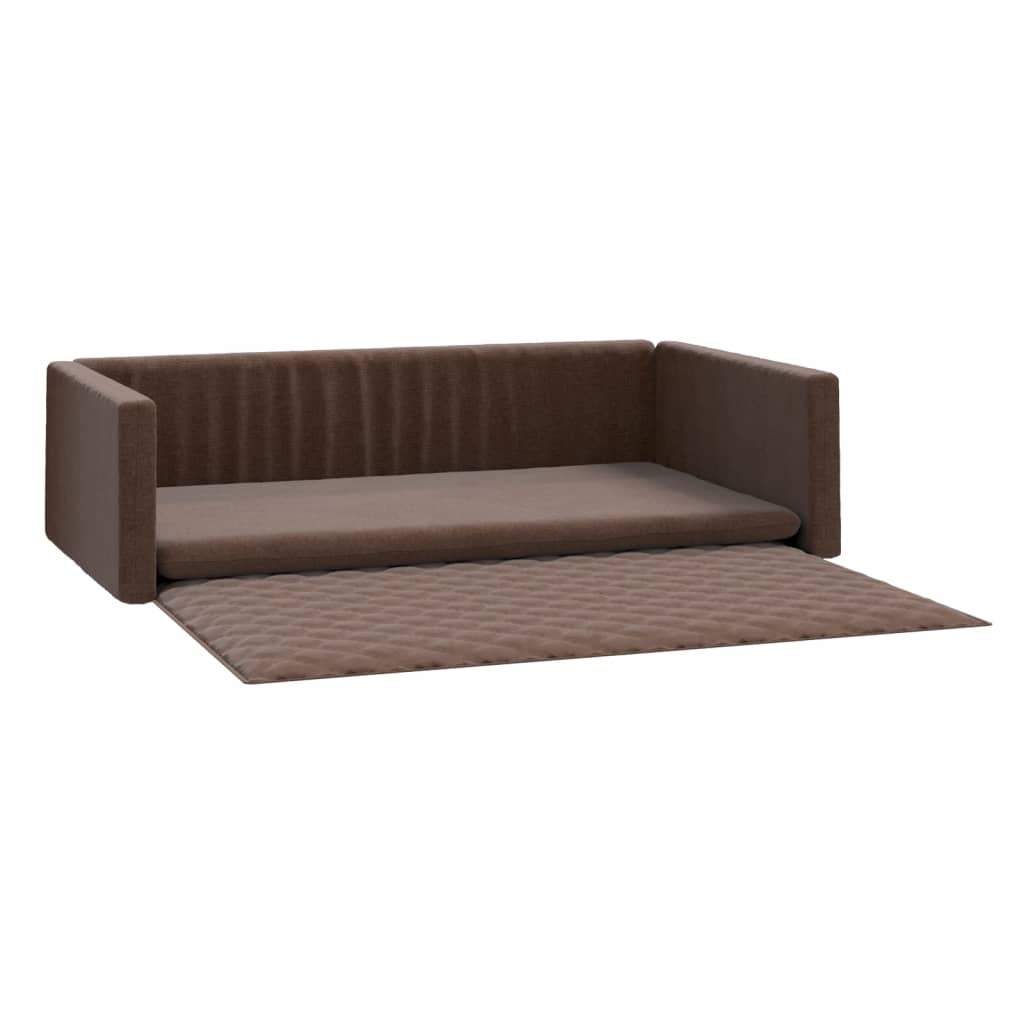 Kofferraum-Hundebett Braun 90x60 cm Leinenoptik