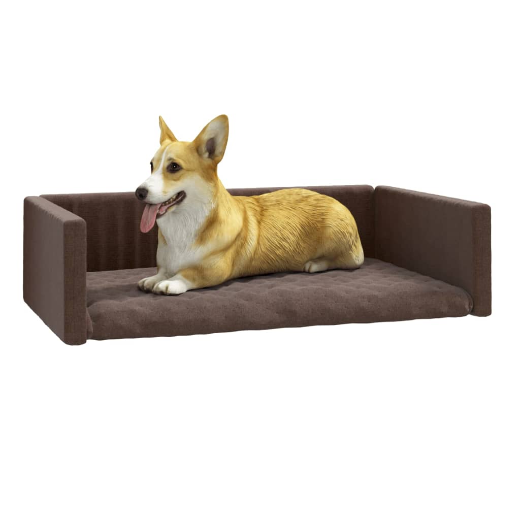 Kofferraum-Hundebett Braun 110x70 cm Leinenoptik