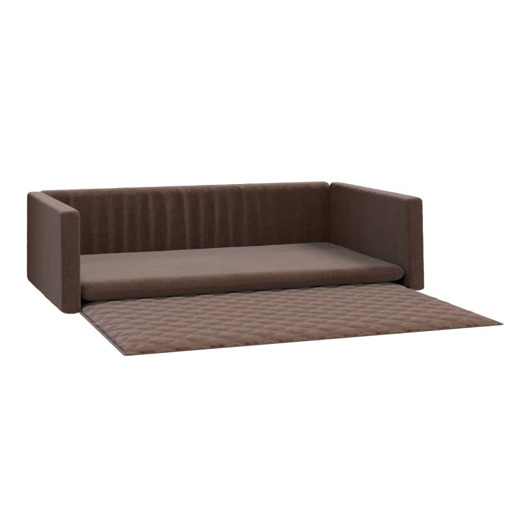Kofferraum-Hundebett Braun 110x70 cm Leinenoptik