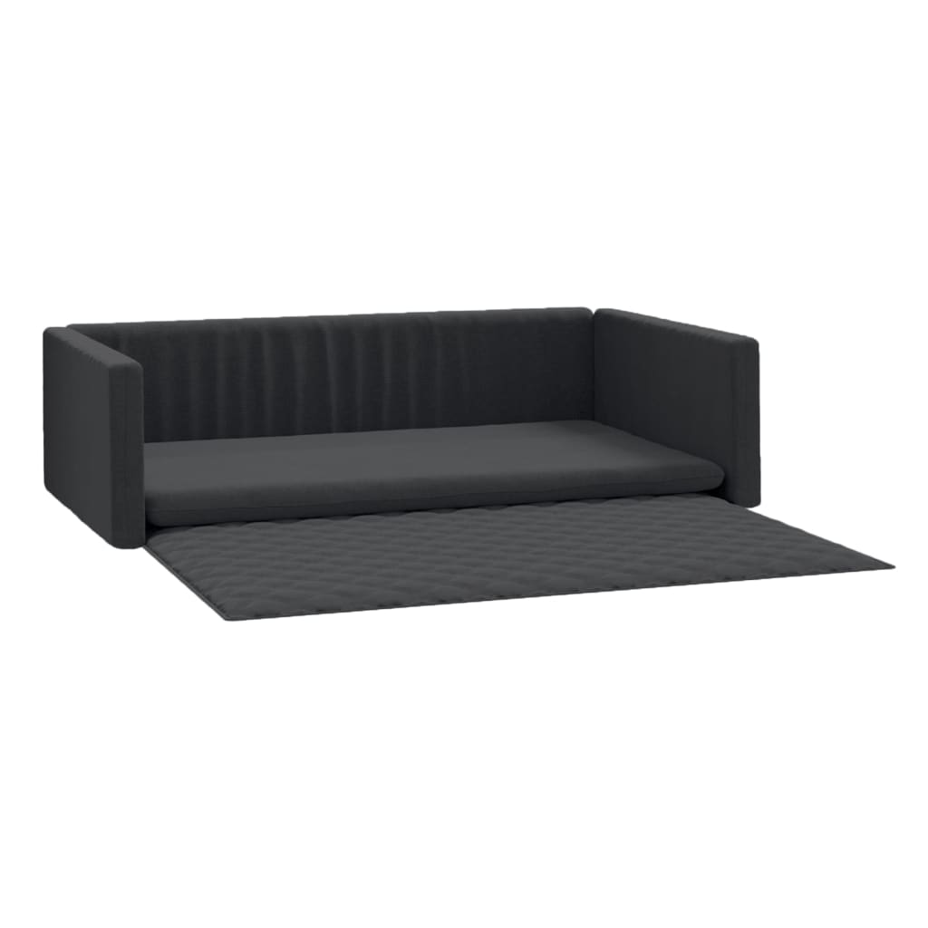 Kofferraum-Hundebett Schwarz 70x45 cm Leinenoptik
