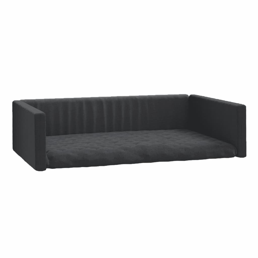 Kofferraum-Hundebett Schwarz 90x60 cm Leinenoptik