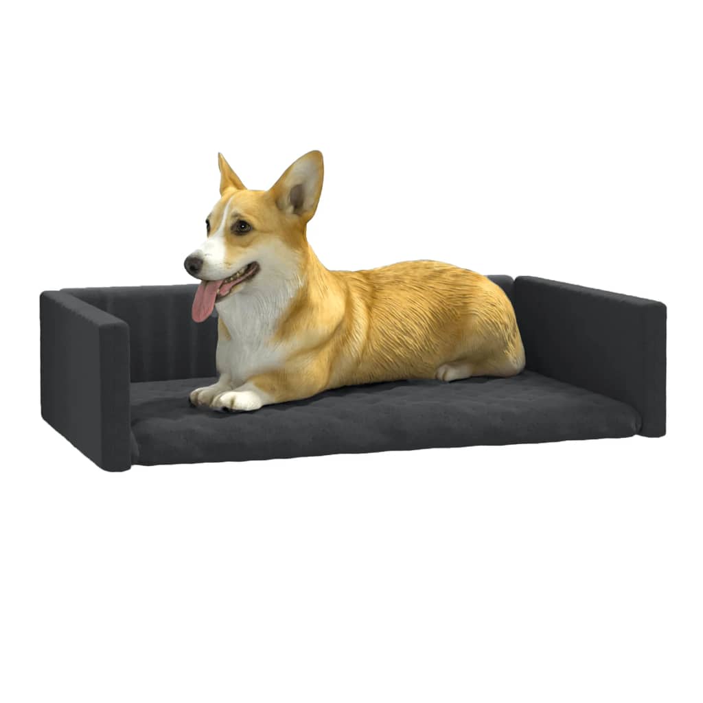 Kofferraum-Hundebett Schwarz 90x60 cm Leinenoptik