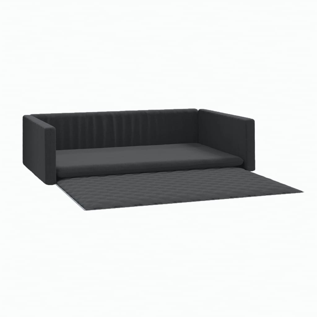 Kofferraum-Hundebett Schwarz 90x60 cm Leinenoptik