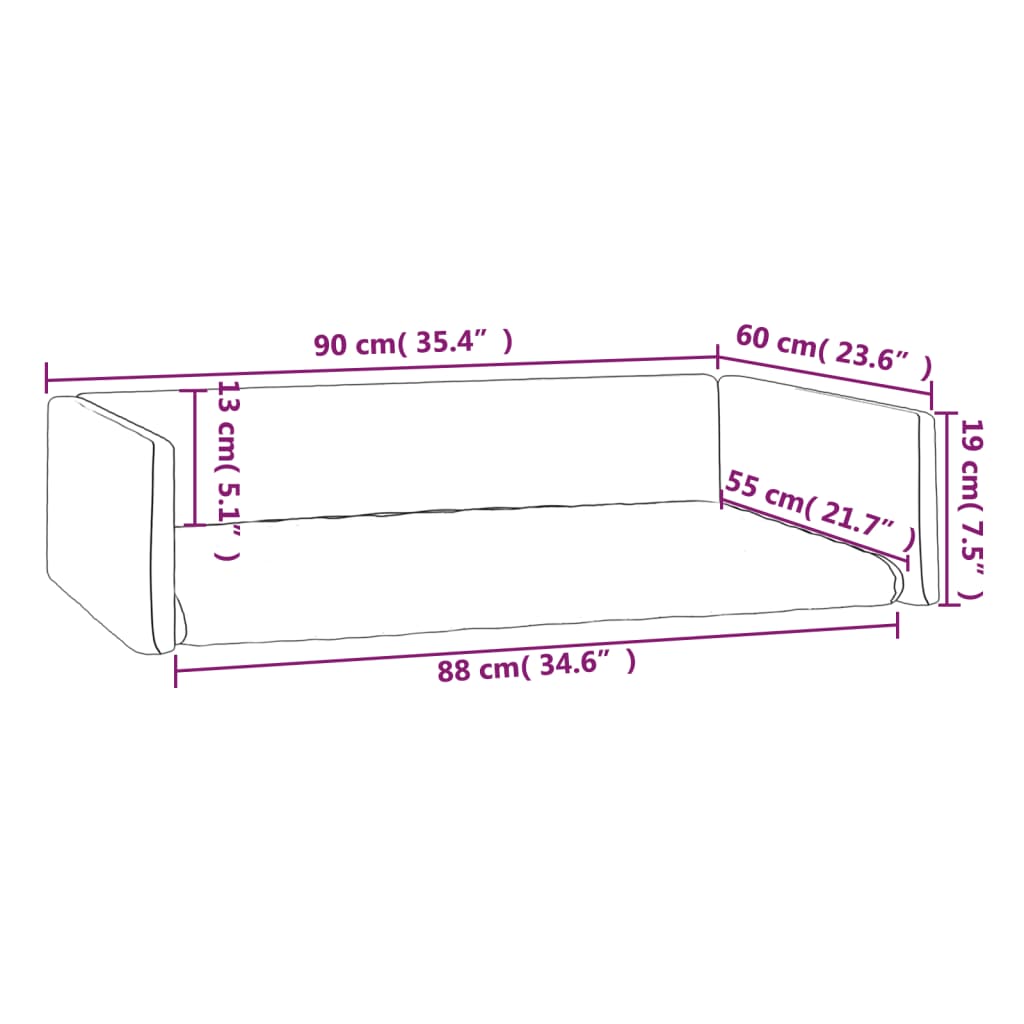 Kofferraum-Hundebett Schwarz 90x60 cm Leinenoptik