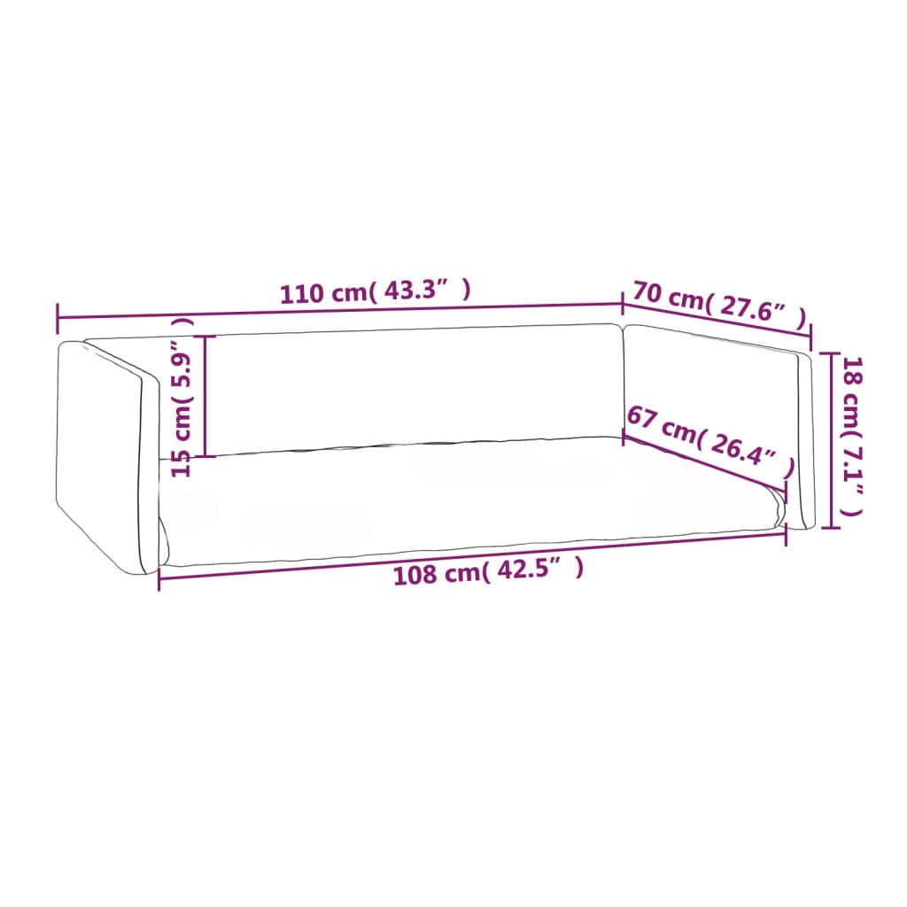Kofferraum-Hundebett Schwarz 110x70 cm Leinenoptik