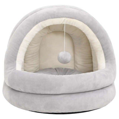 Katzenbett 50x50x45 cm Grau und Creme