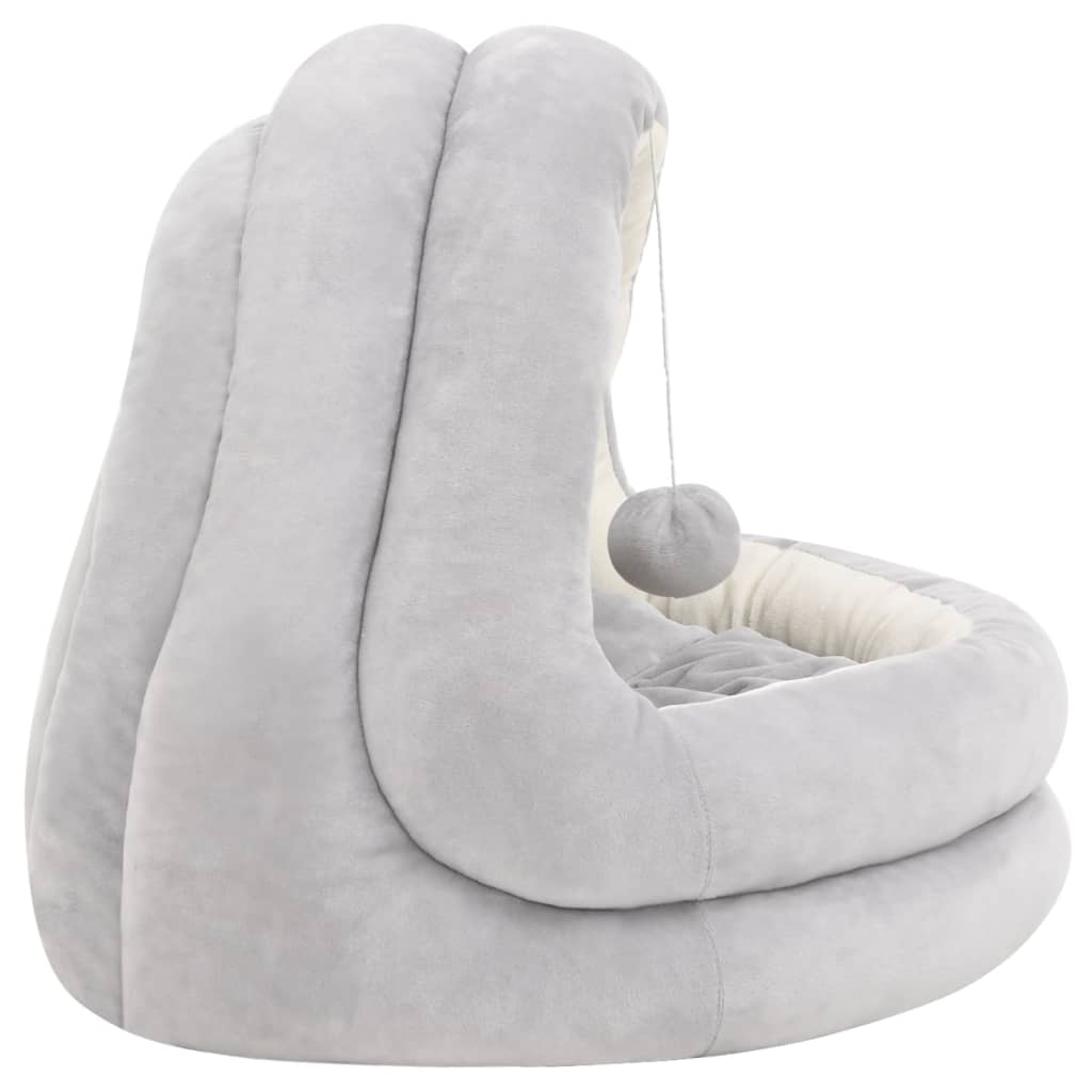 Katzenbett 50x50x45 cm Grau und Creme