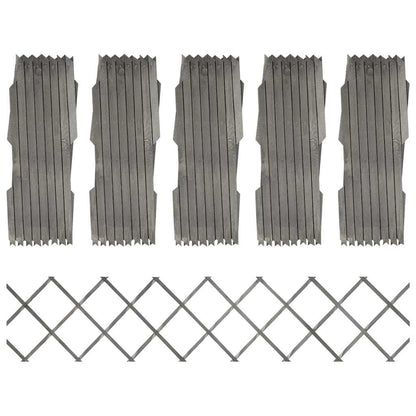 Rankzäune 5 Stk. Grau Massivholz Tanne 180x30 cm