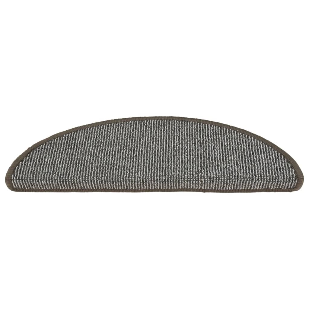 Stufenmatten 15 Stk. 56x17x3 cm Grau Halbrund