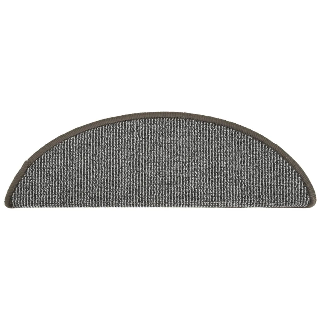 Stufenmatten 15 Stk. 56x17x3 cm Grau Halbrund