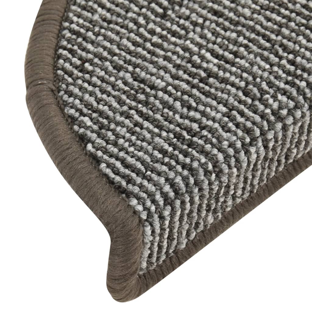 Stufenmatten 15 Stk. 56x17x3 cm Grau Halbrund