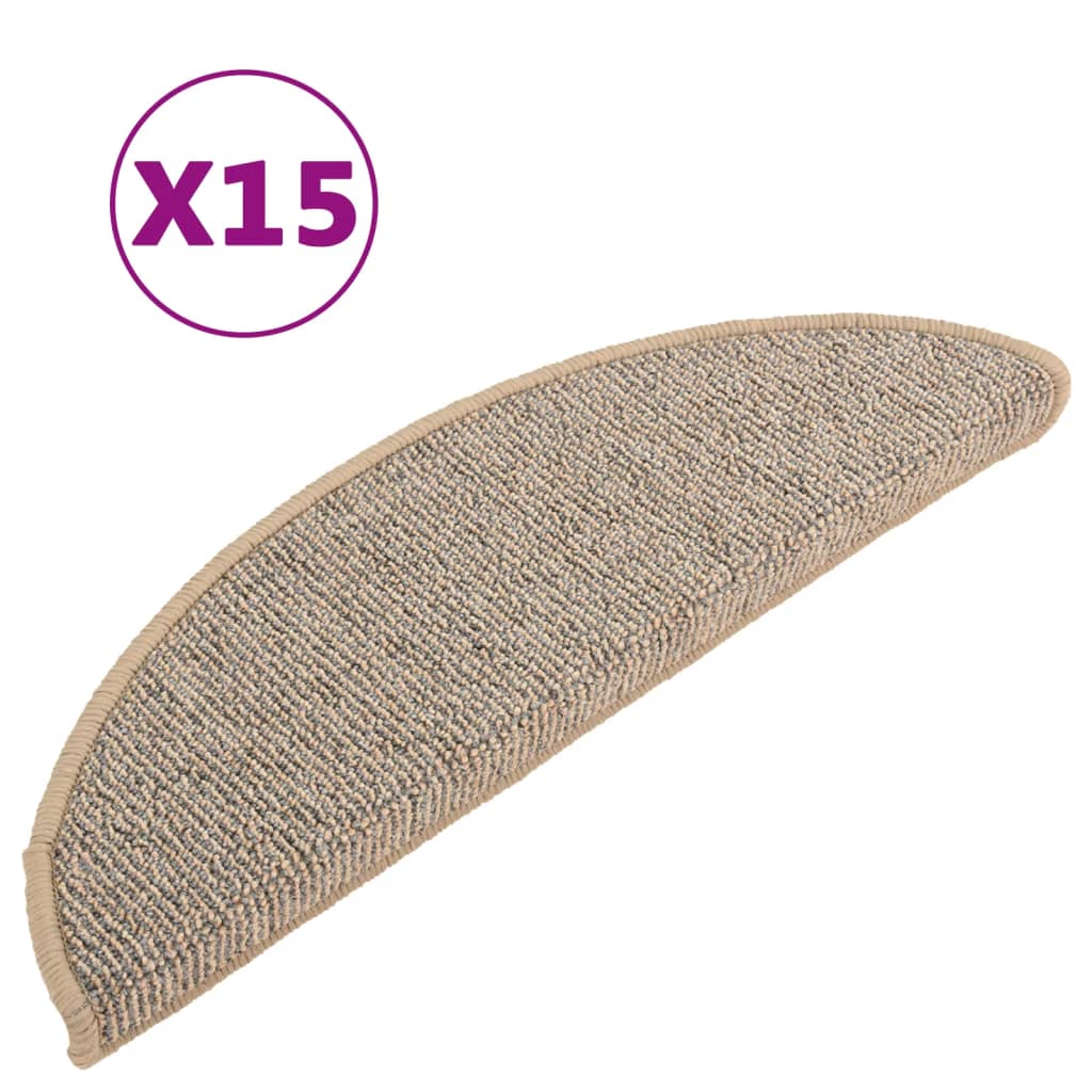 Stufenmatten 15 Stk. 56x17x3 cm Braun Halbrund
