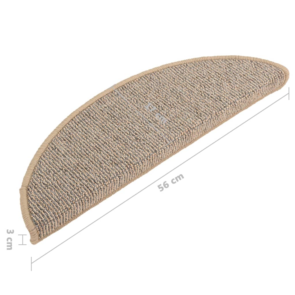 Stufenmatten 15 Stk. 56x17x3 cm Braun Halbrund