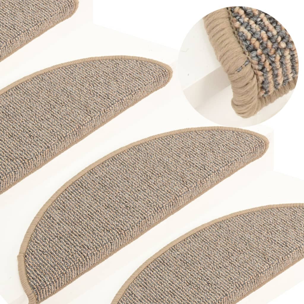 Stufenmatten 15 Stk. 56x17x3 cm Braun Halbrund