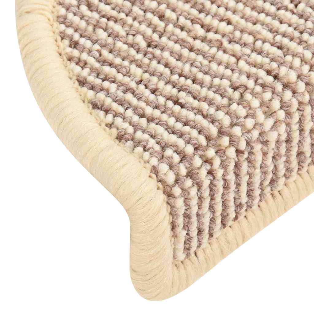 Stufenmatten 15 Stk. 56x17x3 cm Weiß und Braun Halbrund