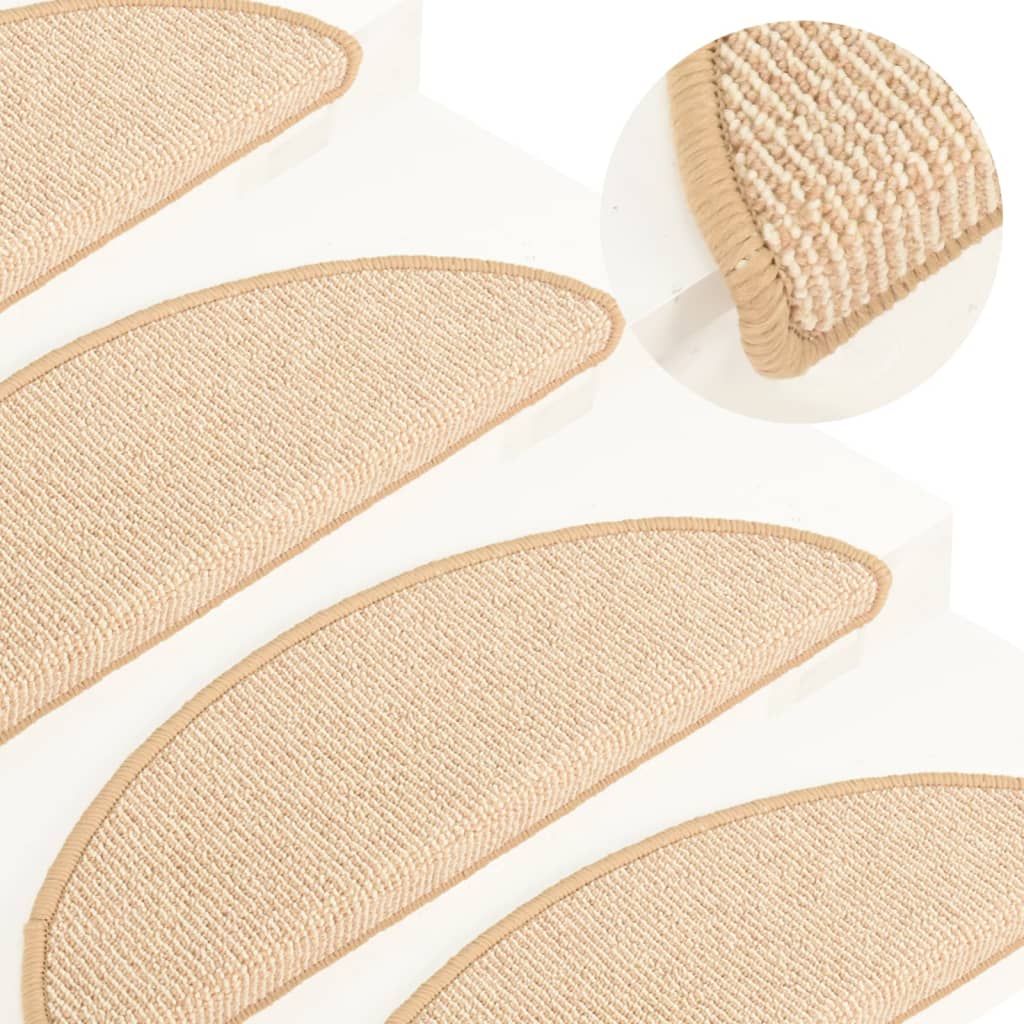 Stufenmatten 15 Stk. 56x17x3 cm Creme Halbrund