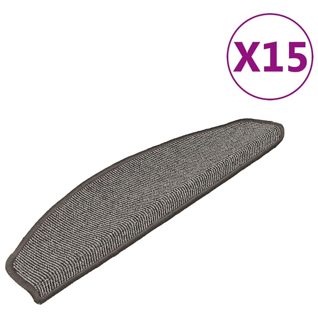 Stufenmatten 15 Stk. 65x21x4 cm Grau Halbrund Groß