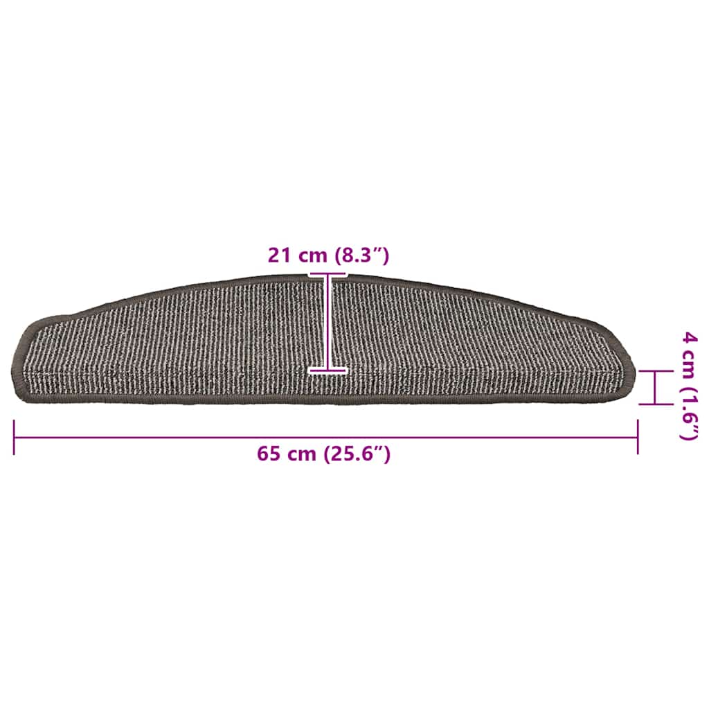 Stufenmatten 15 Stk. 65x21x4 cm Grau Halbrund Groß