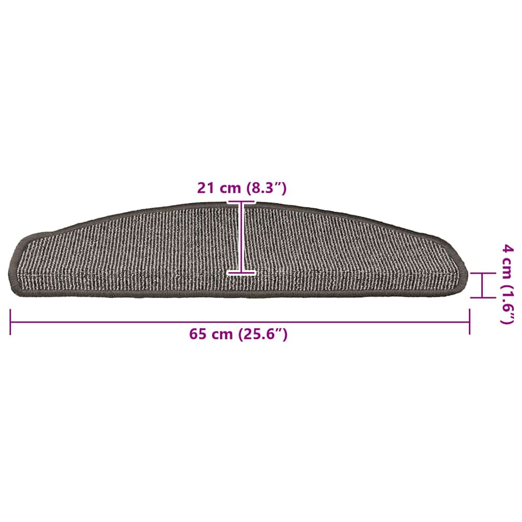 Stufenmatten 15 Stk. 65x21x4 cm Grau Halbrund Groß